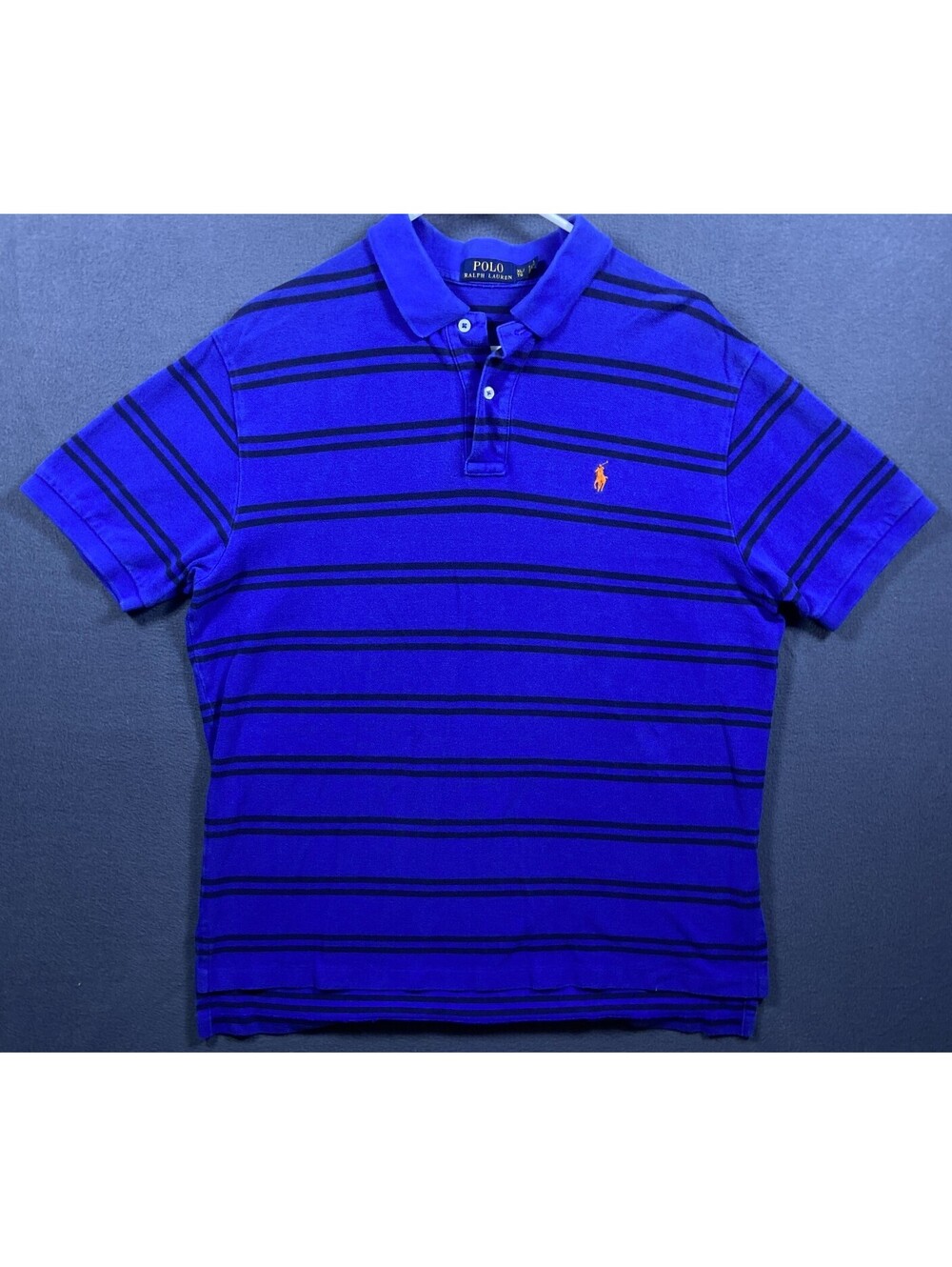 Polo Ralph Lauren Polo Shirt Blue Striped Mens Size XL Preppy Heritage Old Money